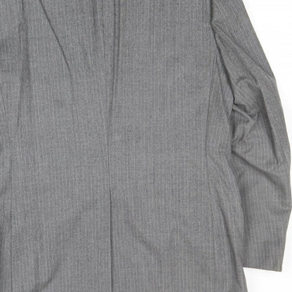 Preworn Mens Grey Striped Wool Jacket Suit Jacket Size 42 Regular