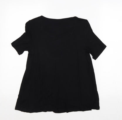 Womens UK Size 6 Topshop Black Basic Blouse