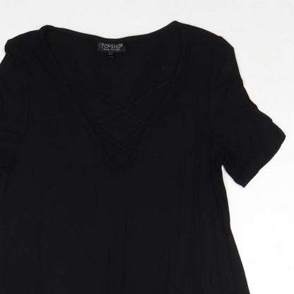 Womens UK Size 6 Topshop Black Basic Blouse