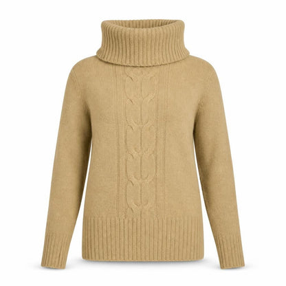 Sutherland Womens Brown Roll Neck Acrylic Pullover Jumper Size S - Size S-M
