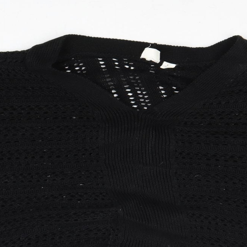 Gap Womens Black V-Neck Acrylic Pullover Jumper Size S - Poncho