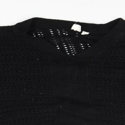 Gap Womens Black V-Neck Acrylic Pullover Jumper Size S - Poncho
