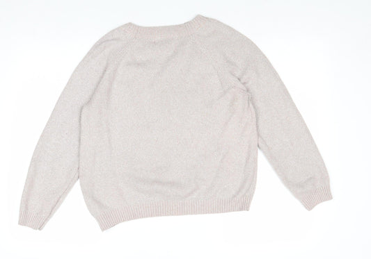 Womens UK Size M VERO MODA Beige Pullover Jumper