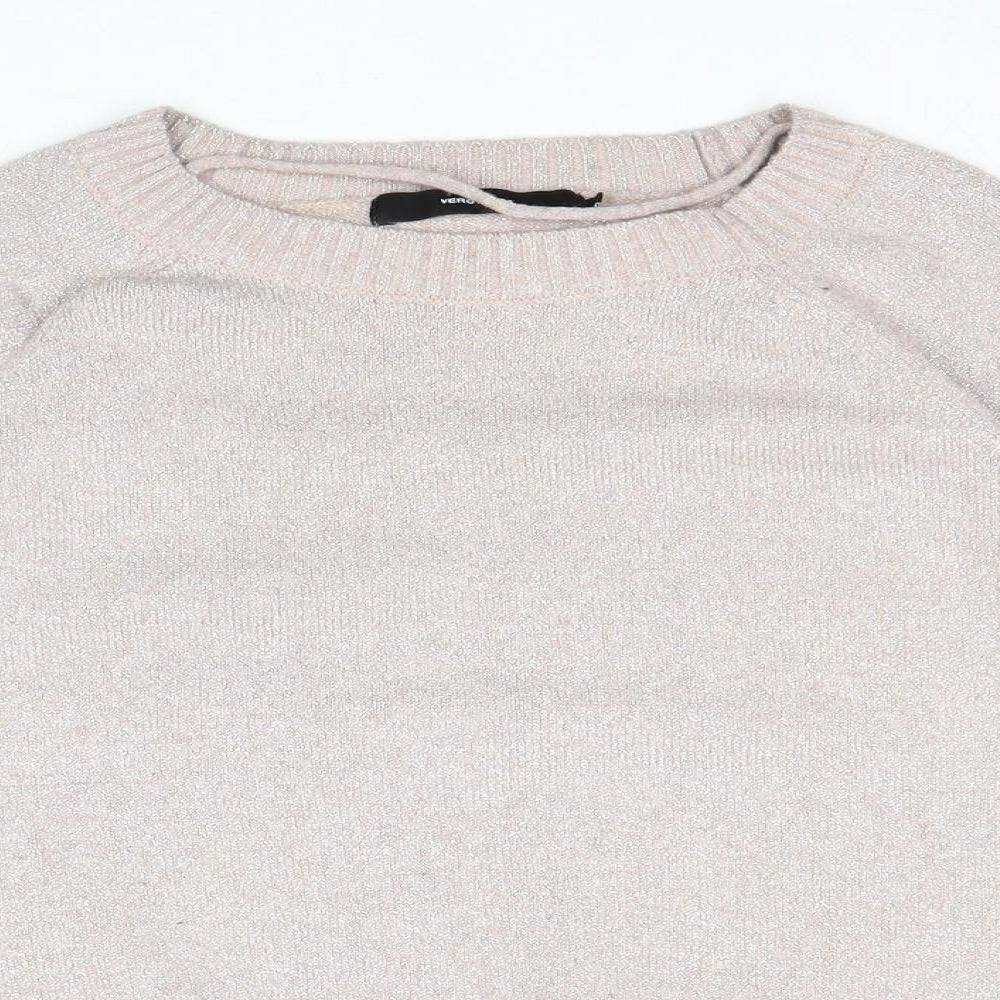 Womens UK Size M VERO MODA Beige Pullover Jumper