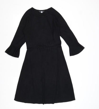 Dorothy Perkins Womens Black Viscose Fit & Flare Size 8 Round Neck Pullover