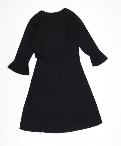 Dorothy Perkins Womens Black Viscose Fit & Flare Size 8 Round Neck Pullover