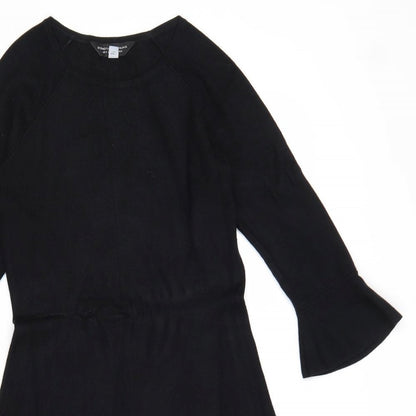Dorothy Perkins Womens Black Viscose Fit & Flare Size 8 Round Neck Pullover