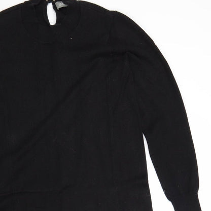 Oasis Womens Black Camel A-Line Size S Round Neck Button