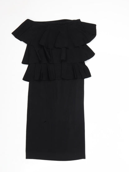 Zara Womens Black Viscose Bodycon Size S Off the Shoulder Pullover
