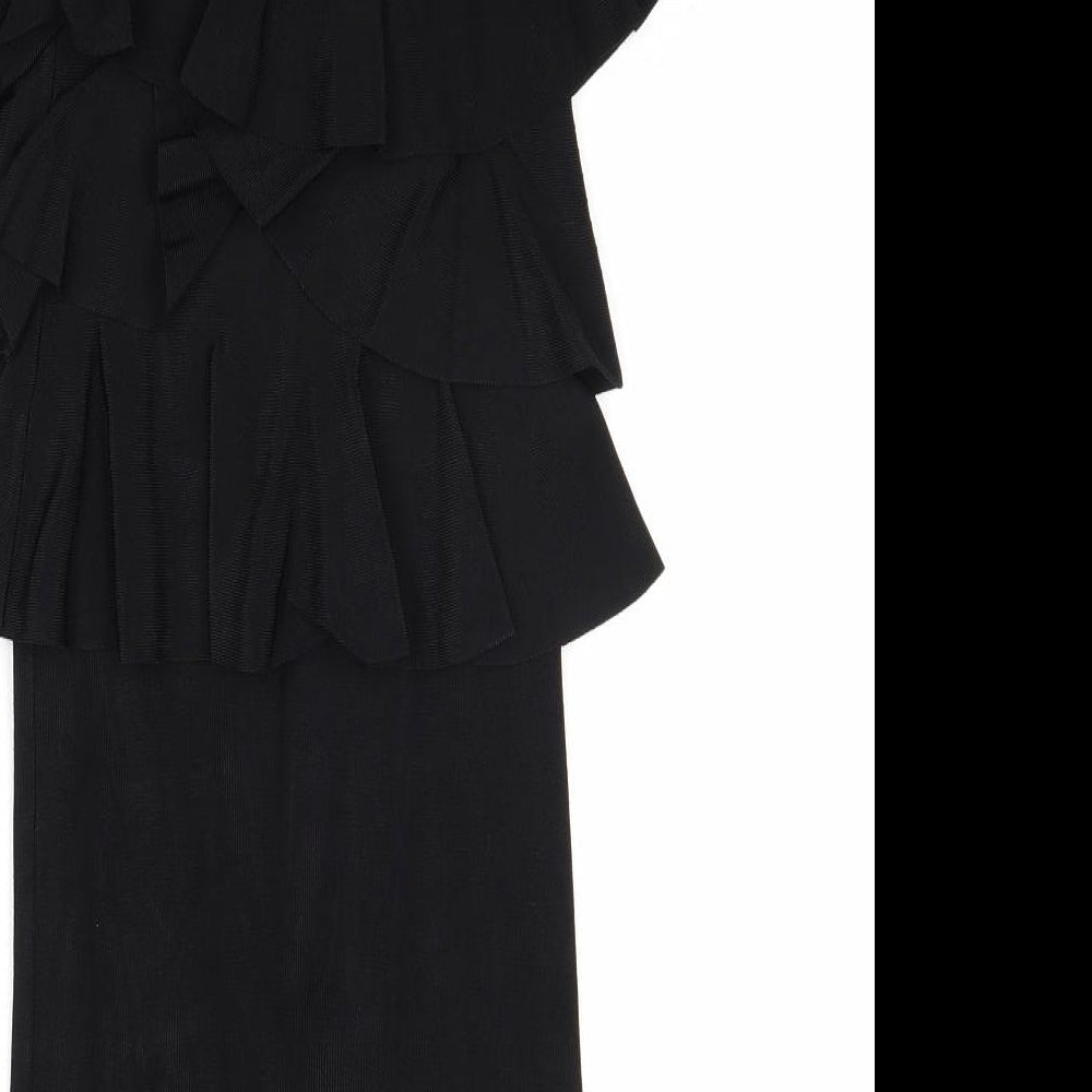 Zara Womens Black Viscose Bodycon Size S Off the Shoulder Pullover