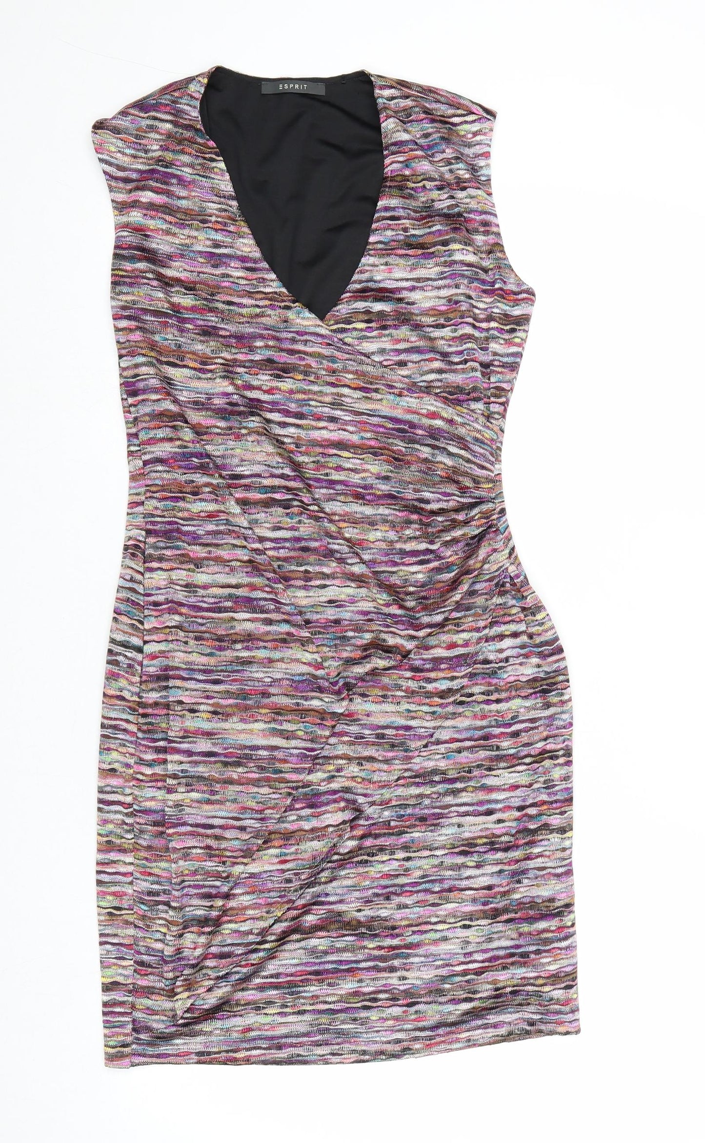 Esprit Womens Multicoloured Viscose Bodycon Size S V-Neck Pullover