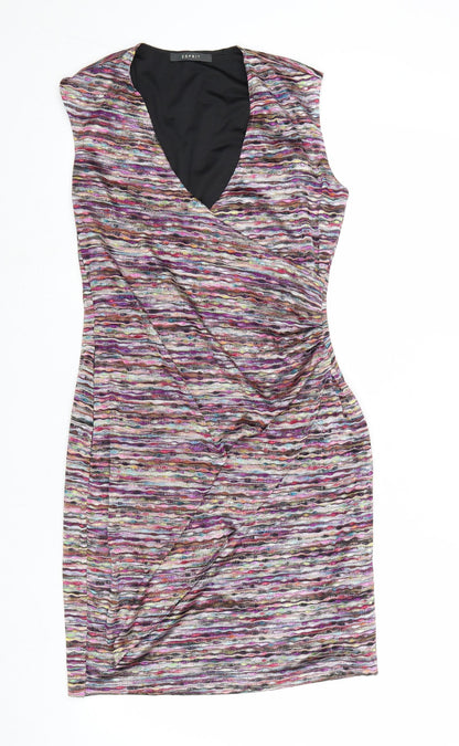 Esprit Womens Multicoloured Viscose Bodycon Size S V-Neck Pullover