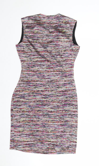 Esprit Womens Multicoloured Viscose Bodycon Size S V-Neck Pullover