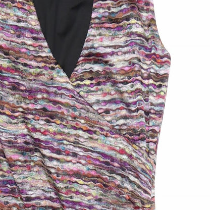 Esprit Womens Multicoloured Viscose Bodycon Size S V-Neck Pullover