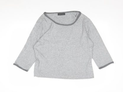 ALEX & CO Womens Grey Boat Neck Viscose Pullover Jumper Size 20