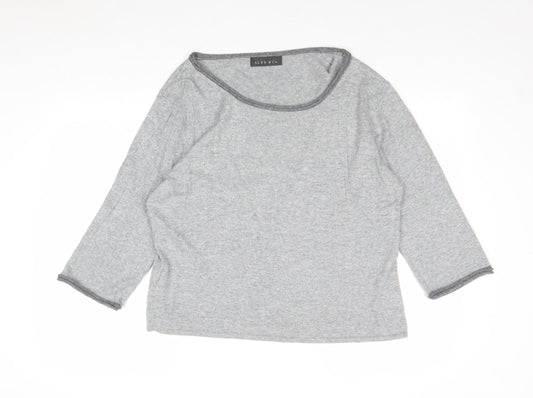 ALEX & CO Womens Grey Boat Neck Viscose Pullover Jumper Size 20