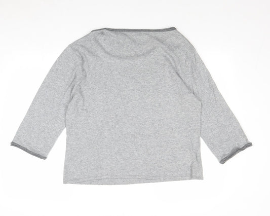 ALEX & CO Womens Grey Boat Neck Viscose Pullover Jumper Size 20