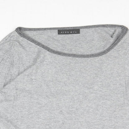 ALEX & CO Womens Grey Boat Neck Viscose Pullover Jumper Size 20