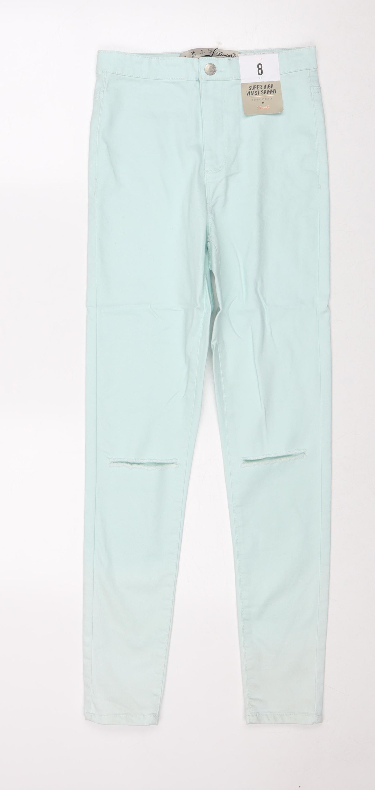 Denim & Co. Womens Blue Cotton Skinny Jeans Size 8 Regular Zip