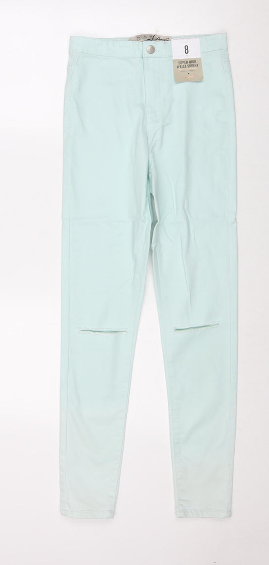 Denim & Co. Womens Blue Cotton Skinny Jeans Size 8 Regular Zip