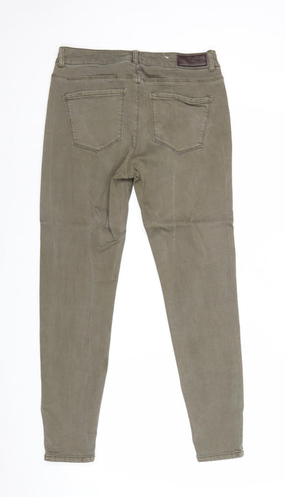 VERO MODA Womens Green Cotton Skinny Jeans Size 30 in Regular Zip