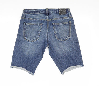 Brooklyn Calling Mens Blue Cotton Chino Shorts Size 28 in Regular Zip