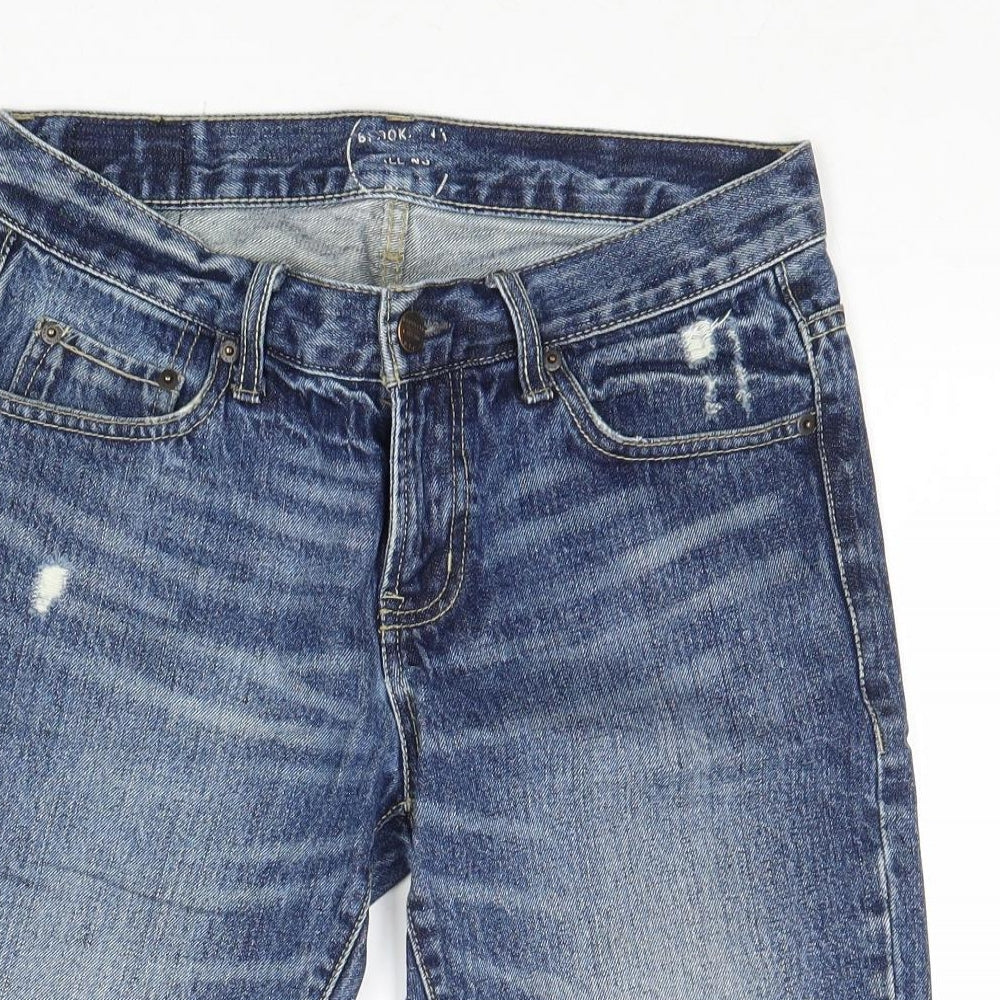 Brooklyn Calling Mens Blue Cotton Chino Shorts Size 28 in Regular Zip