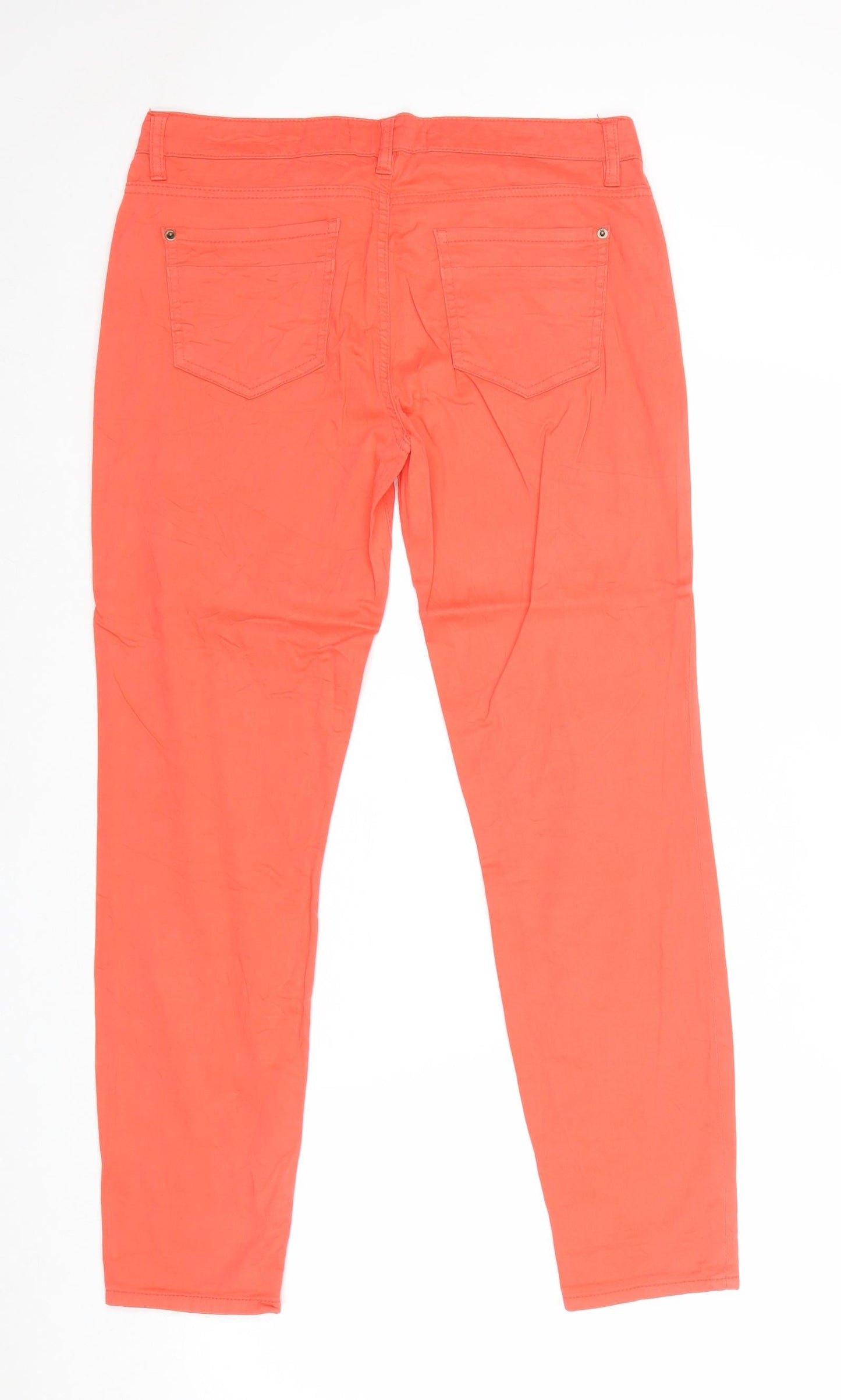 Life In Progress Womens Red Cotton Straight Jeans Size 14 Regular Zip