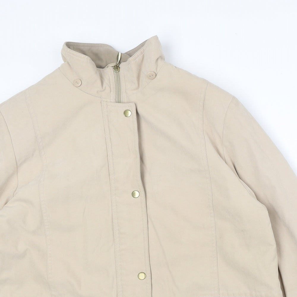 EWM Womens Beige Pea Coat Coat Size 18 Zip