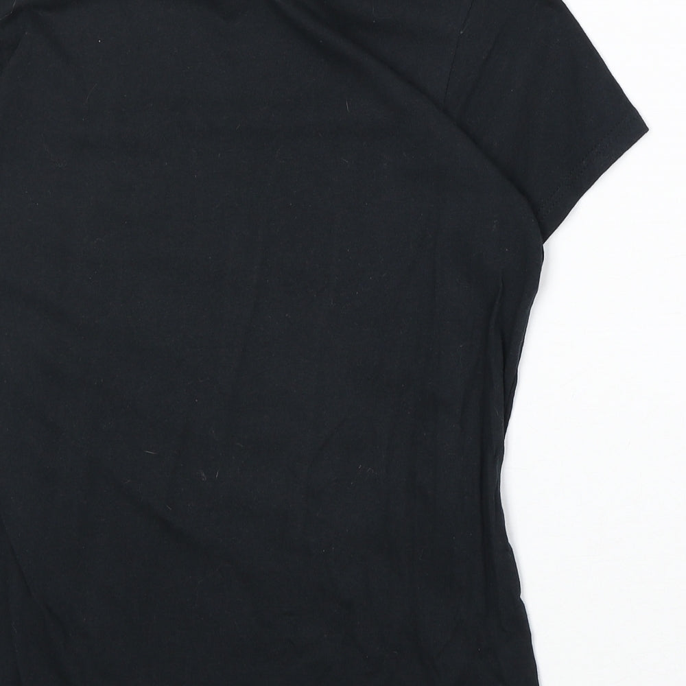 Womens UK Size M Gildan Black Basic T-Shirt