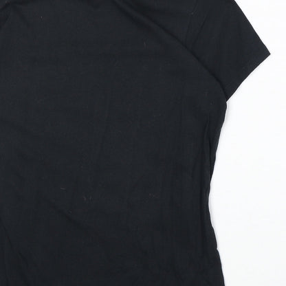 Womens UK Size M Gildan Black Basic T-Shirt