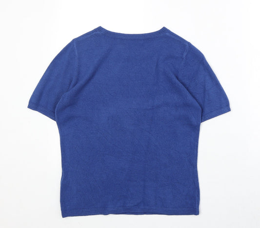 Classic Womens Black Round Neck Acrylic Pullover Jumper Size 8 Pullover