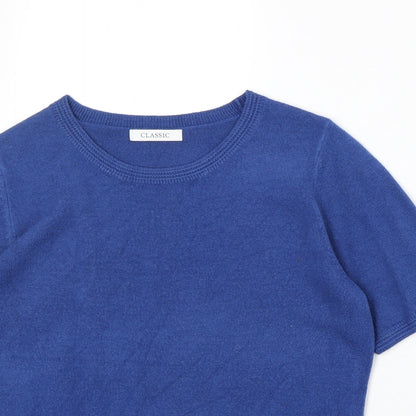 Classic Womens Black Round Neck Acrylic Pullover Jumper Size 8 Pullover