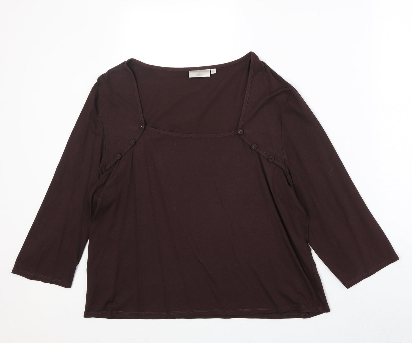 CC Womens Brown Viscose Basic T-Shirt Size XL Square Neck