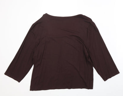 CC Womens Brown Viscose Basic T-Shirt Size XL Square Neck
