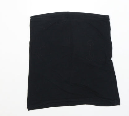 Preworn Womens Black Cotton A-Line Skirt Size 12