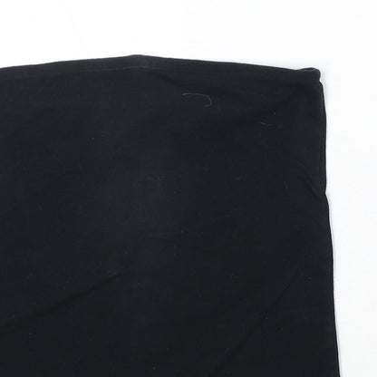 Preworn Womens Black Cotton A-Line Skirt Size 12