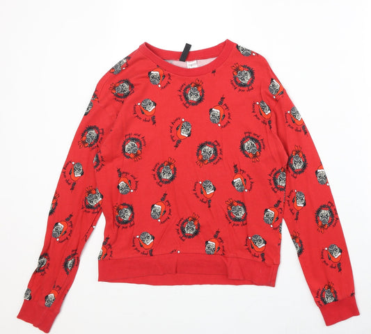 Womens UK Size XS Divided by H&M Red Pullover Sweatshirt