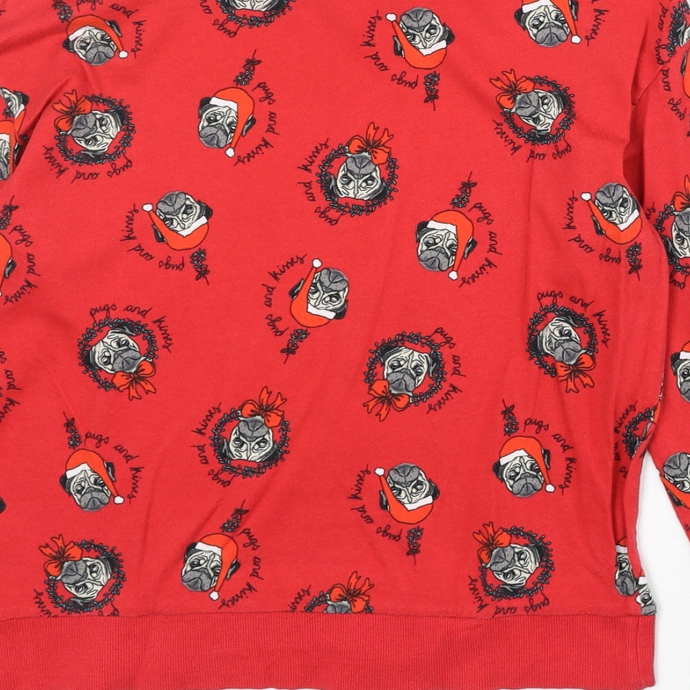 Womens UK Size XS Divided by H&M Red Pullover Sweatshirt