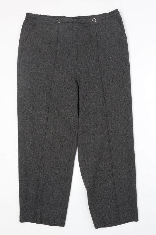 Bonmarché Womens Grey Polyester Trousers Size 14 Regular
