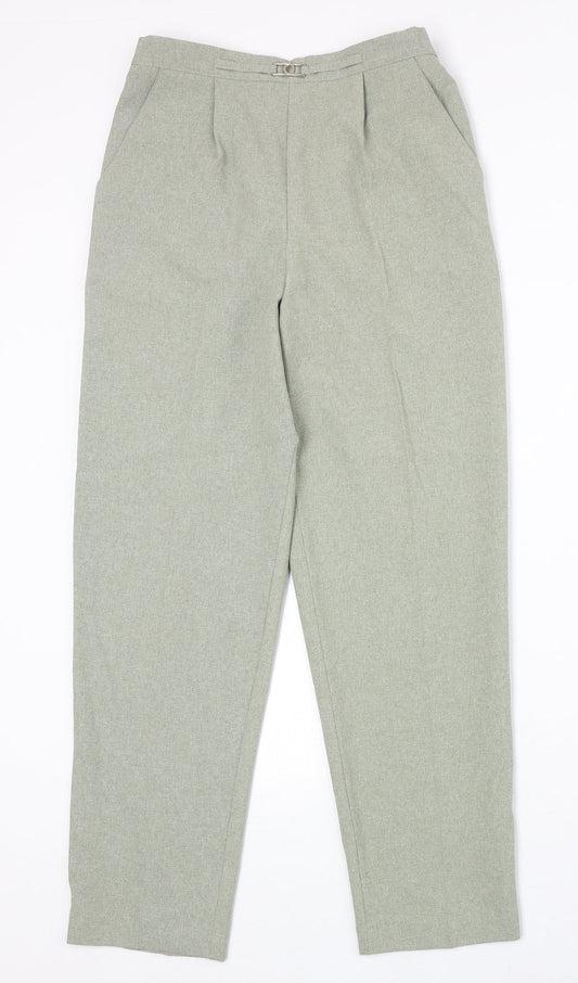 Classic Womens Grey Polyester Trousers Size 10 Regular
