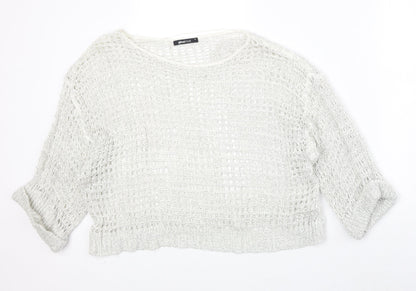 Gina Tricot Womens Grey Round Neck Acrylic Pullover Jumper Size M