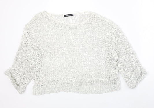 Gina Tricot Womens Grey Round Neck Acrylic Pullover Jumper Size M