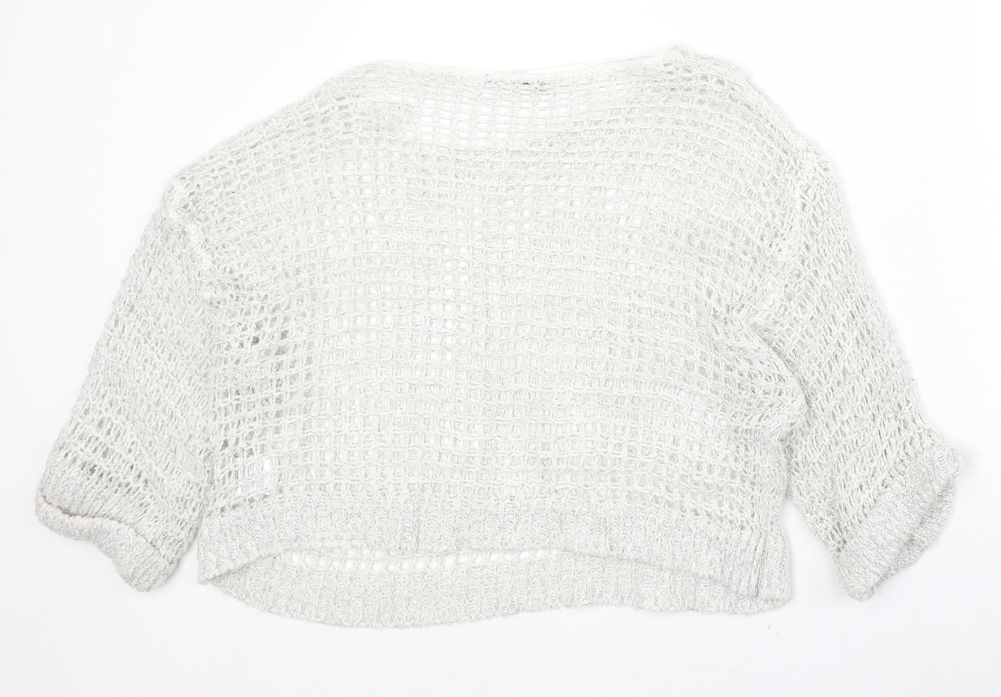 Gina Tricot Womens Grey Round Neck Acrylic Pullover Jumper Size M