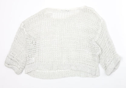 Gina Tricot Womens Grey Round Neck Acrylic Pullover Jumper Size M