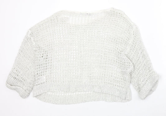 Gina Tricot Womens Grey Round Neck Acrylic Pullover Jumper Size M