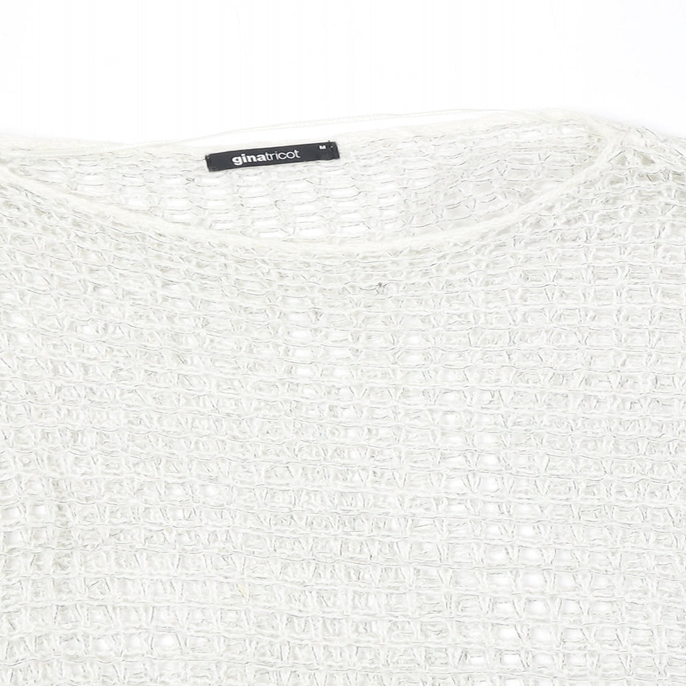 Gina Tricot Womens Grey Round Neck Acrylic Pullover Jumper Size M