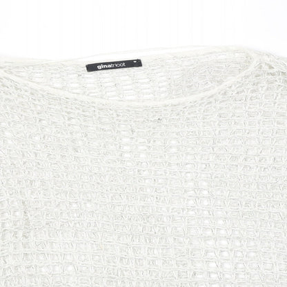 Gina Tricot Womens Grey Round Neck Acrylic Pullover Jumper Size M