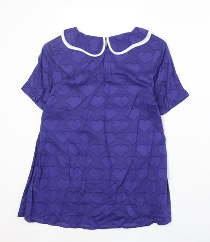 Womens UK Size 10 Preworn Blue Basic Blouse