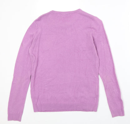 Womens UK Size S Vida Vi Purple Pullover Jumper